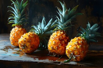 Wall Mural - pineapple on the table