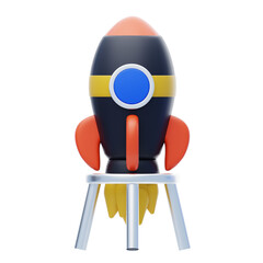 Poster - Launching Innovation 3D Startup Rocket. Visualizing Entrepreneurial Takeoff 3D Startup.
3d illustration, 3d element, 3d rendering. 3d visualization isolated on a transparent background