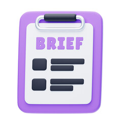 Poster - Pink Clipboard-inspired Brief. Pink Clipboard Accented Brief Design.
3d illustration, 3d element, 3d rendering. 3d visualization isolated on a transparent background