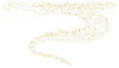 Wall Mural - gold stars glitter shiny swirl on transparent background. stars glittering dust.