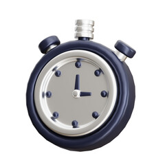 Poster - Timing Elegance 3D Black Stopwatch Illustration. Innovative Chronometer Display 3D Black Stopwatch Concept. 3d illustration, 3d element, 3d rendering. 3d visualization isolated on a transparent backgr