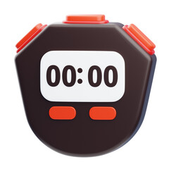 Poster - Tech Tempo Mastery: Striking 3D Art Depicting the Essence of Digital Stopwatch. 3d illustration, 3d element, 3d rendering. 3d visualization isolated on a transparent background