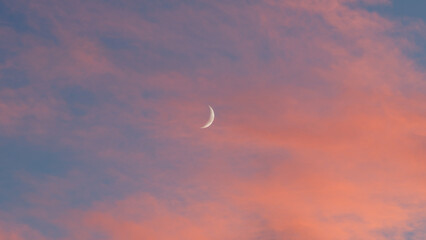 Wall Mural - Romantic moon in the night winter sky