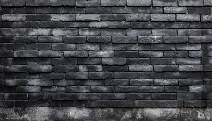 Aufkleber - Black brick wall, dark background for design