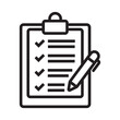 Checklist line icon clipboard with checkmarks