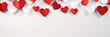 Paper cut red and white hearts background, love and romantic wallpaper for Valentin's day, wedding celebration