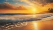 Coastal Serenade: Golden Sunset Casting a Calm Spell on Tropical Waves