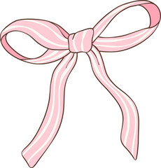 Wall Mural - Pink Coquette bow doodle hand drawn