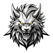 thunder mascot head design illustration with transparent background
