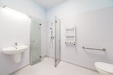 Fototapeta Pomosty - Zupełnie nowa toaleta/łazienka w szpitalu/klinice