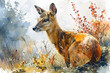 one painting muntjac