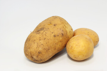 potatoes isolated on white background