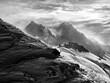 Bergpanorama bei Föhnsturm in den Alpen