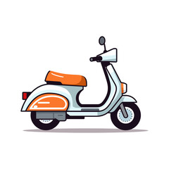 Wall Mural - scooter icon logo flat style on white background. Vector illustration