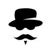 Portrait of a gentleman in a vintage hat and a mustache. Vector illustration.