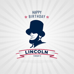 Wall Mural - Happy Lincoln's Birthday February 12 Background Vector Illustration 