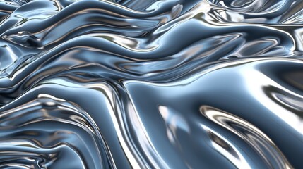 Metal chrome liquid background abstract texture with waves