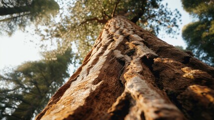 Poster - A tree stands alone in the midst of a dense forest. This image captures the serenity and isolation of nature. Ideal for nature-themed projects or as a symbol of strength and resilience