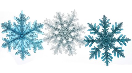 Poster - A group of snowflakes sitting next to each other. Perfect for winter-themed designs and holiday projects