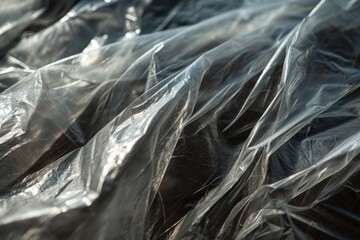 Poster - A close-up view of a bunch of plastic bags. Can be used to depict environmental pollution or the need for recycling