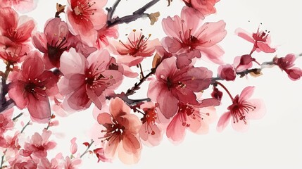 Poster - A close-up view of a bunch of flowers growing on a tree. This image can be used to add a touch of nature and beauty to any project