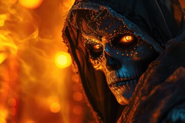 Aufkleber - A detailed close-up shot of a person wearing a costume. This image can be used for various purposes