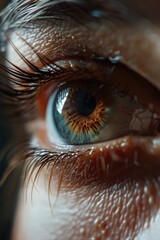 Aufkleber - A detailed close-up of a person's eye. Suitable for various purposes
