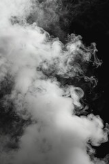 Poster - A captivating black and white photograph capturing smoke billowing out of a pipe. This versatile image can be used to add an atmospheric touch to various creative projects