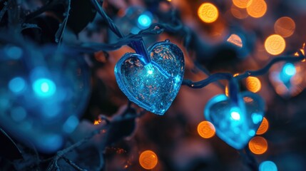 Poster - A close up view of a string of lights. Perfect for adding a festive touch to any event or decoration