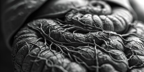 Poster - A black and white photo of a bunch of potatoes. Perfect for food-related projects