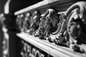 Poster - A black and white photo of a sign on a building. Suitable for various uses