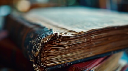 Aufkleber - A stack of books neatly arranged on top of each other. Perfect for illustrating knowledge, education, and learning.