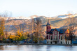© yaqui_villegas - Sunset at Puigcerda lake in the Cerdanya area in Gerona in Catalonia Spain