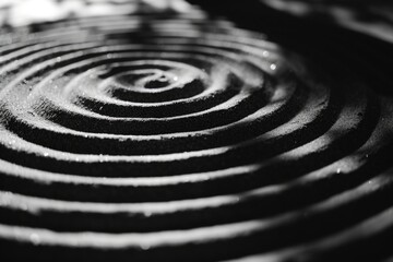 Poster - A black and white photo featuring a captivating spiral design. This versatile image can be used in various creative projects