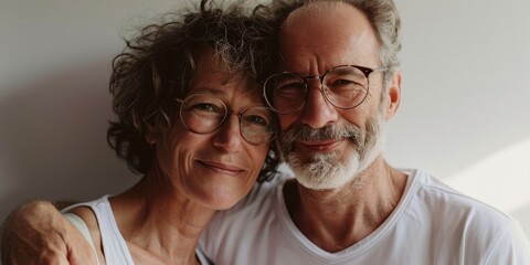 Aufkleber - A man and a woman posing for a picture. Suitable for various uses