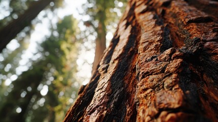 Aufkleber - A close up of a tree trunk in a forest. Suitable for nature, environment, and outdoor-themed projects