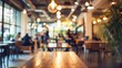 blurred images of an elegant representation of a bustling coworking space with an artistic blur, capturing the dynamic atmosphere and diverse work setups