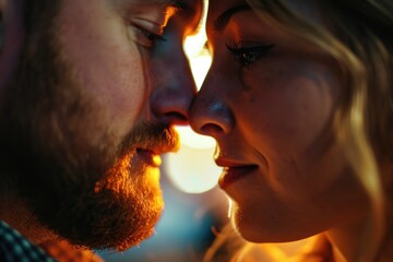 Poster - A close-up photograph of a man and a woman