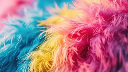 Poster - Colorful feathered material close up. Versatile for various creative projects