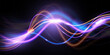 Light trails violet and blue line.Abstract background speed effect motion blur night lights. semicircular wave, light trail curve swirl.
