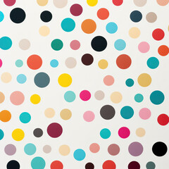 Wall Mural - Seamless Colorful Polka Circle Confetti Design Texture Background