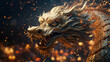 Chinese new year 2024 year of the dragon. Chinese zodiac symbol on dramatic fantasy background. Traditional Religion and culture of Chinese New Year festival celebration. Generative AI