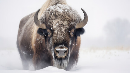 Wall Mural - buffalo, winter, wildlife photo