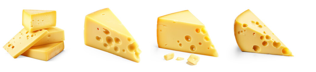 collection of cheese on isolate transparency background, PNG