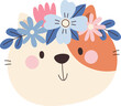 © Mykola Syvak - Cat Head With Floral Wreath