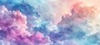 Abstract watercolor painting with colorful cloud formations. Artistic background.