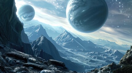 Wall Mural - futuristic galaxy background. wallpaper planet and stars