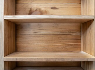 Canvas Print - Empty white wooden shelf with copy space, and space for product display