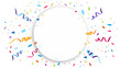 © Rajan - Confetti background, vector colorful confetti, congratulations confetti explosion isolated on white, clipart, birthday banner, carnival, party, Christmas, holiday, anniversary, graduation celebration