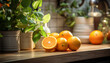 Recreation of oranges in a kitchen